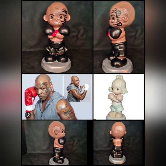 Mike Tyson Inspired Altered Precious Moments - OOAK - Picture 5 of 5